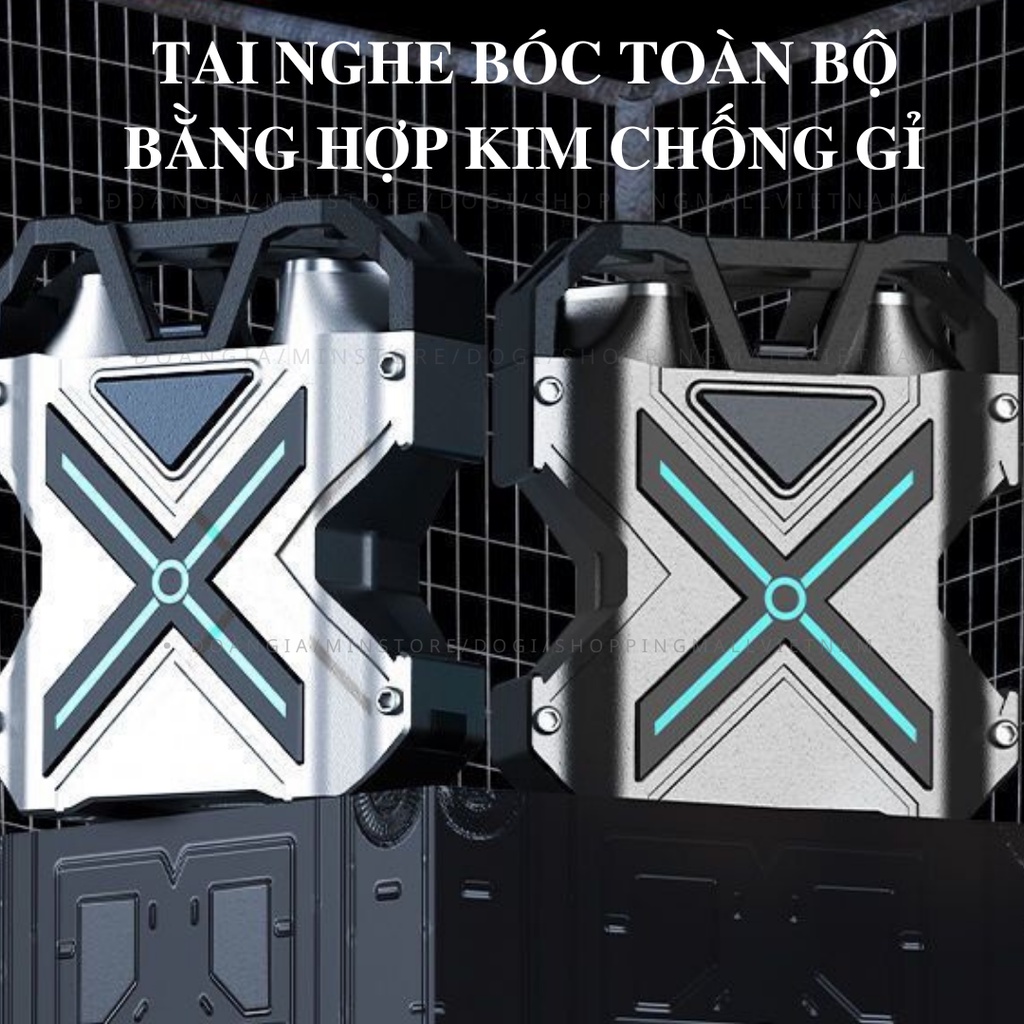Tai nghe không dây bluetooth gaming K89 ENC vỏ nắp bật, bass 11D có dây đeo thép tặng kèm