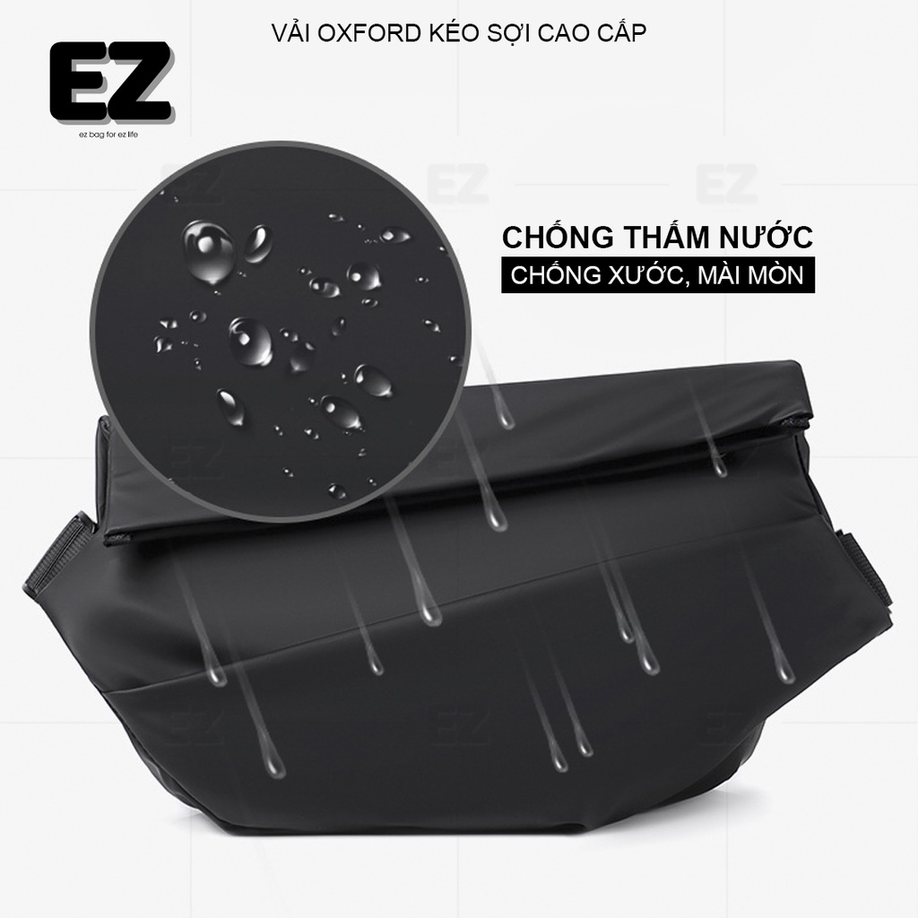 Túi đeo chéo nam chất TC08 vải Oxford chống thấm nước, Túi chéo nam đa năng kích thước rộng, đựng được gậy chụp ảnh