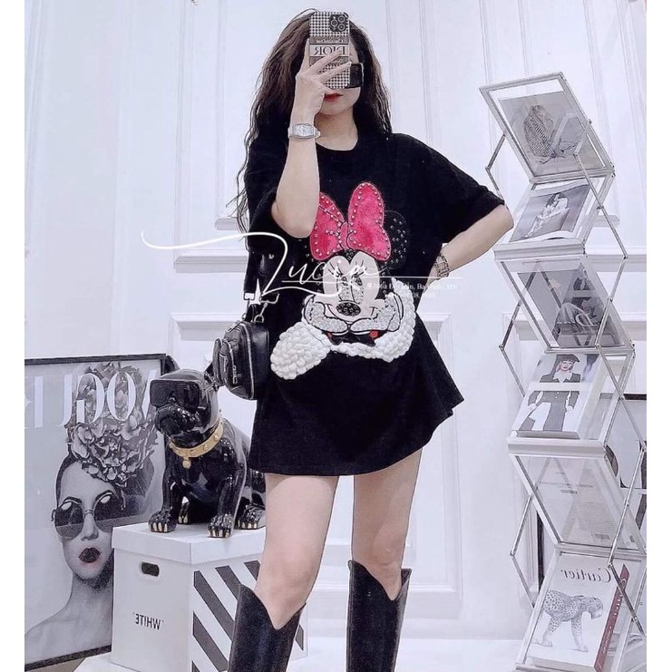 Áo thun nữ, áo thun hình mickey ( freesize dưới 70 kg)