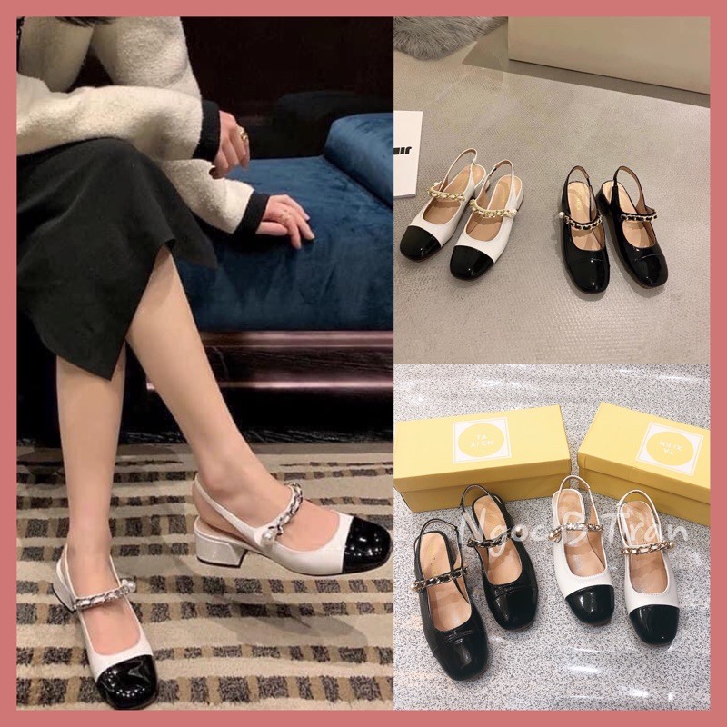 GIÀY BÚP BÊ XÍCH ĐÍNH NGỌC (gót cao 3cm)