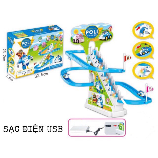 [ SIÊU RẺ ] [ LOẠI TO ĐẠI ] Đường đua bậc thang robocar poli_biệt đội bay siêu đẳng 899-3