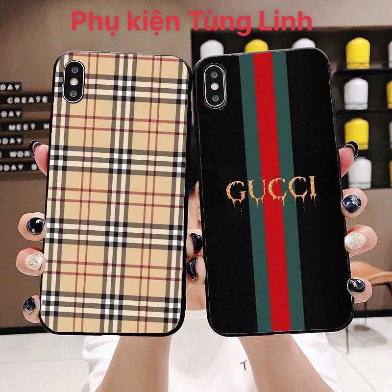 Ốp lưng điện thoại viền dẻo đen, lưng nhám in hình ô vuông cực xinh cho 6/7/8/6plus/7plus/x/xsmax/11/12