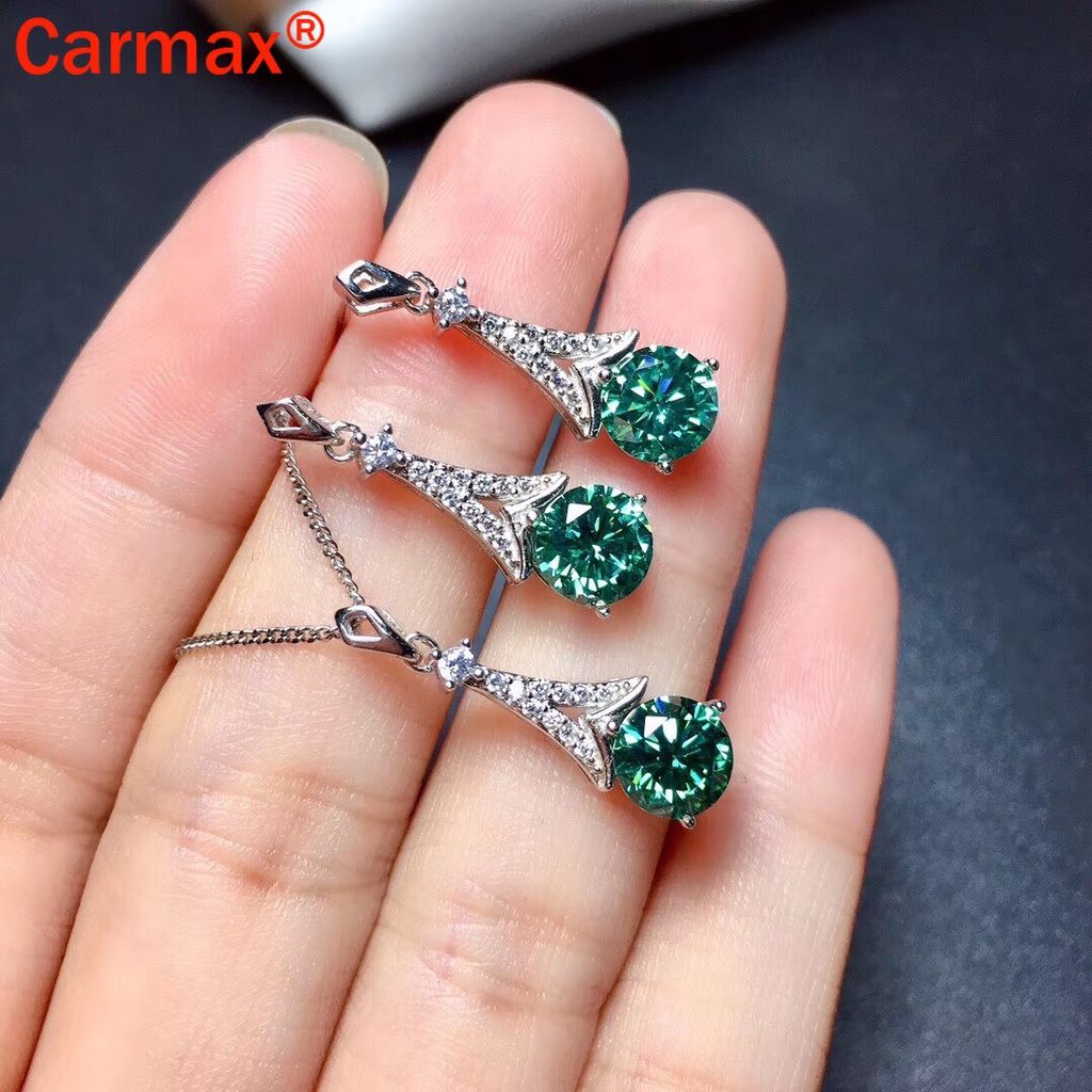 Bông Tai Hình Tháp Moissanite Đính Đá Toàn Diện