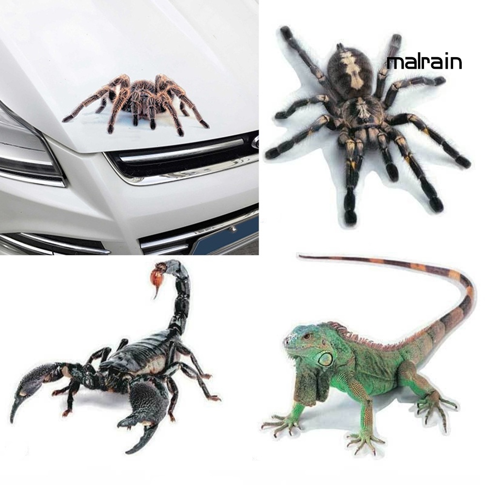 Đề Can 3D Hình Nhện / Thằn Lằn / Bò Cạp Trang Trí Gương Chiếu Hậu