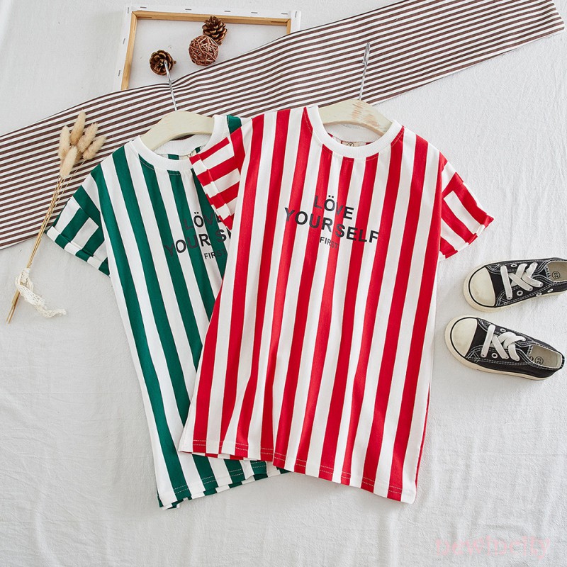 Đầm thời trang họa tiết sọc dọc xinh xắn dành cho bé gái