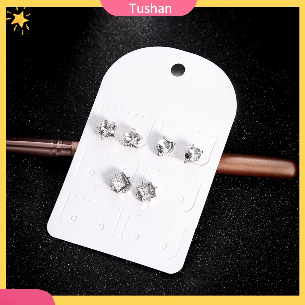 Set 3 đôi khuyên tai đính đá thời trang cho nữ