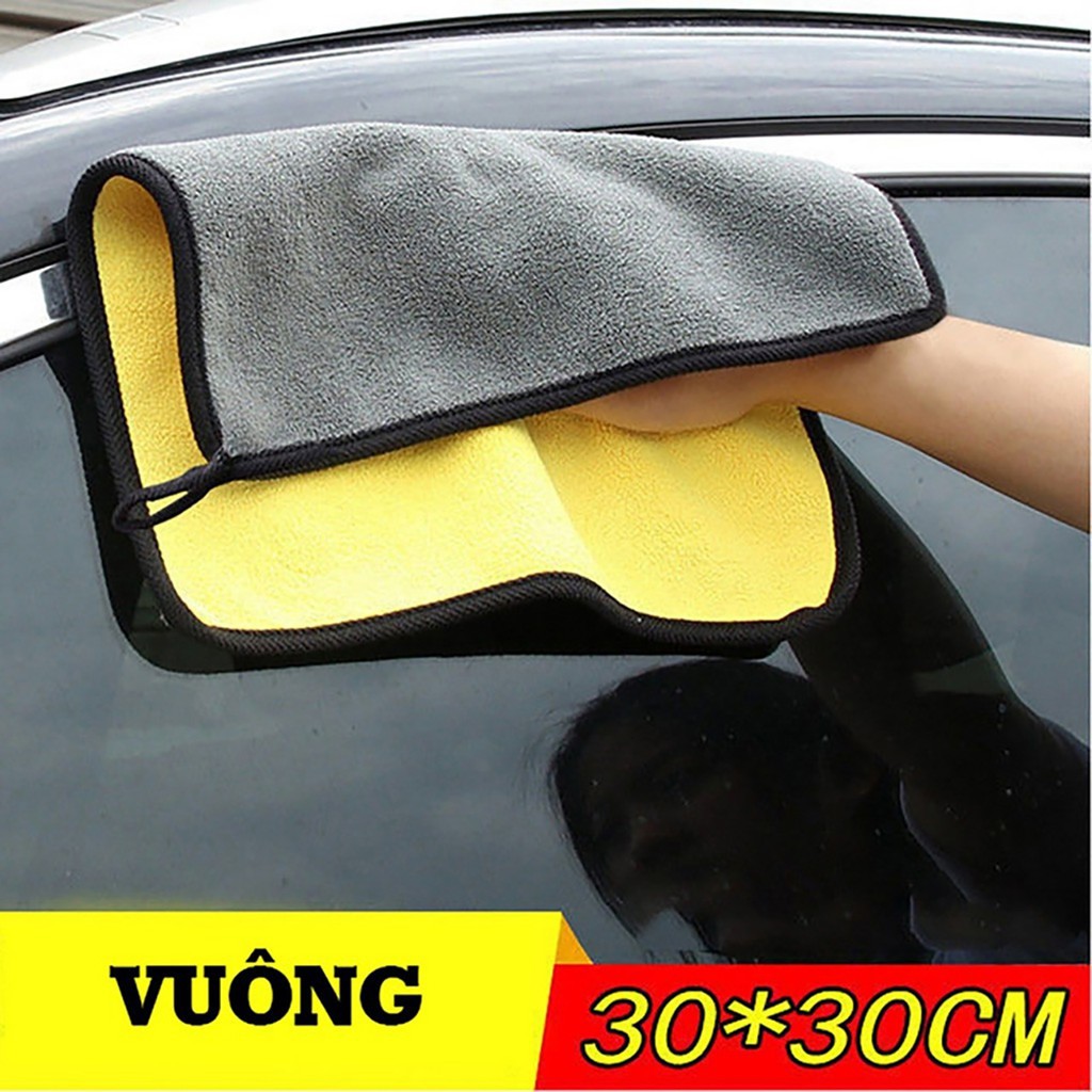 Khăn lau đa năng cao cấp oto xe hơi Microfiber siêu thấm không rụng lông - Hàng loại 1