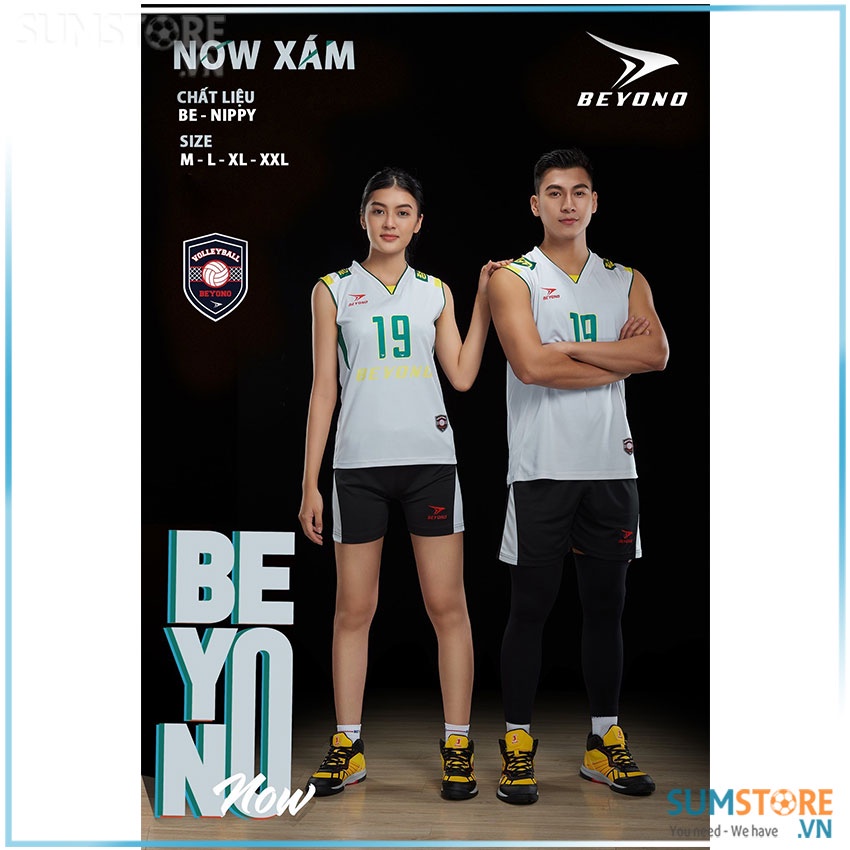 Beyono – Áo Bóng Chuyền Nam Nữ Now – Xám