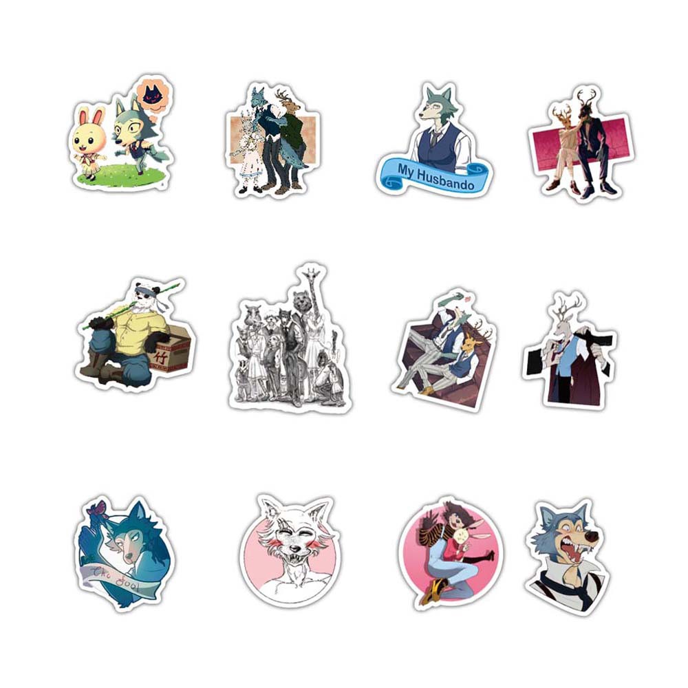 Set 50 miếng sticker graffiti hình truyện BEASTARS dán trang trí chống thấm