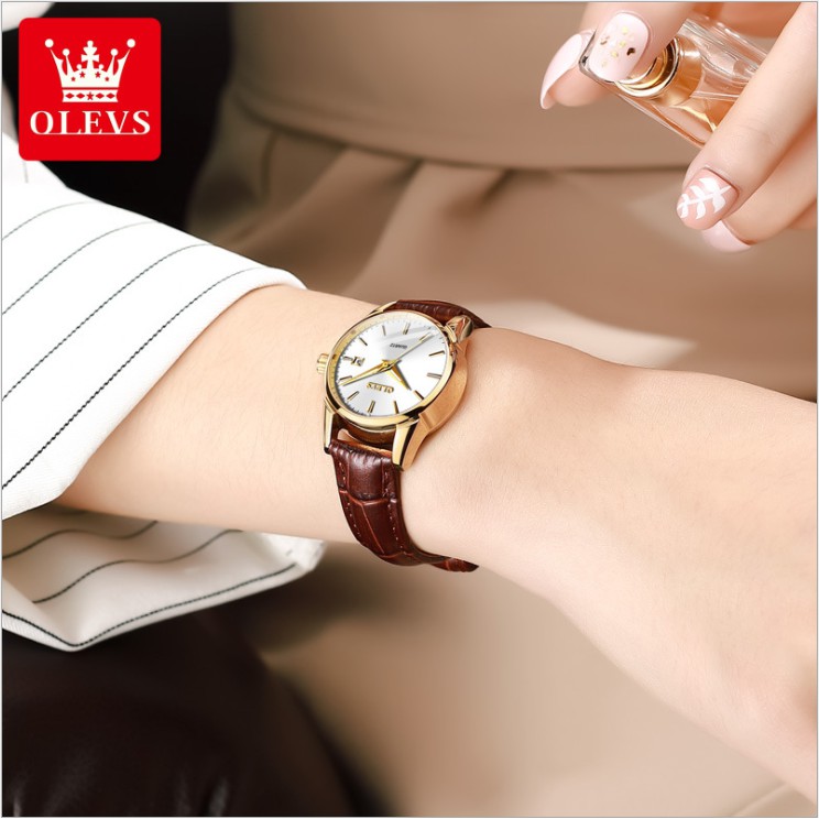 Đồng hồ nữ OLEVS chính hãng, chống nước , chống xước , dây da bò cao cấp