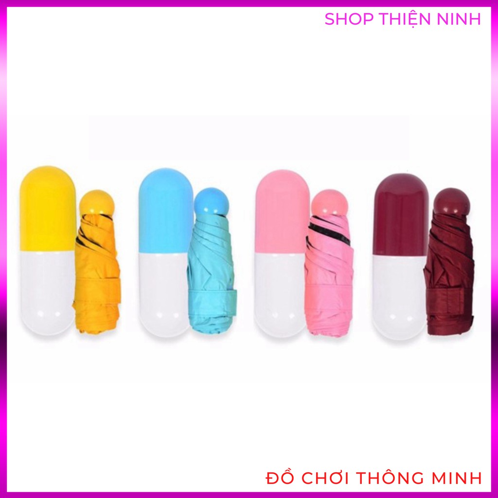 Ô Dù Thiết Kế Độc Đáo Hình Viên Thuốc Nhỏ Gọn,Tiện Dụng- Chất Liệu Vải Cao Cấp Chống Được Tia UV