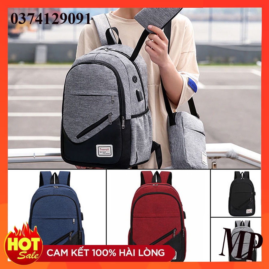 [Mẫu mới 2022] Combo set 3 món Balo Laptop 16 inch đi học đi làm + Túi đeo chéo + Hộp bút đi học, đi làm Chống Thấm Nước