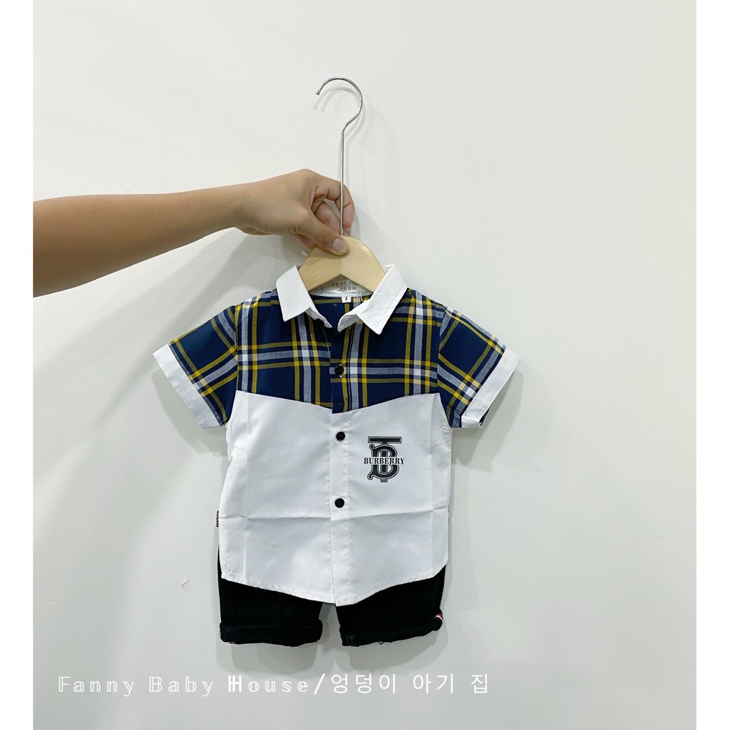 Áo Sơ Mi Bbr Trắng Bé Trai Cotton 4 Chiều Siêu Mềm Mịn