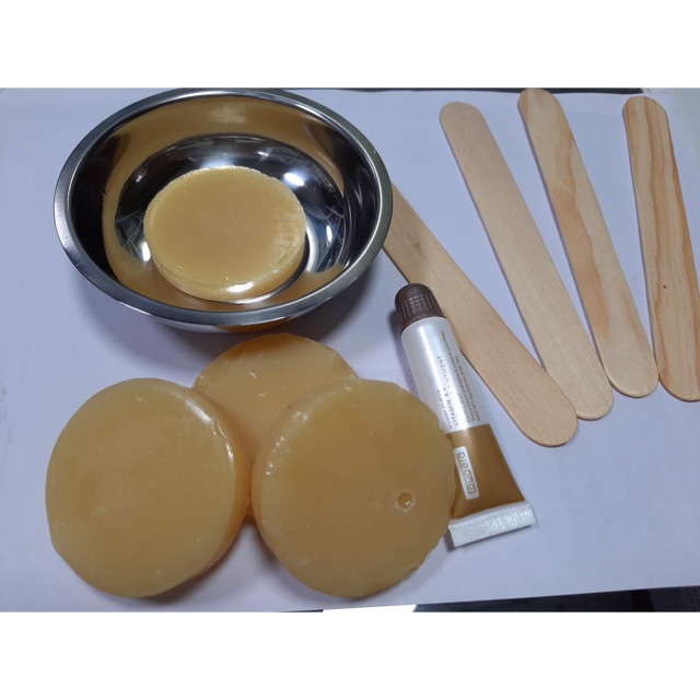 Bộ wax lông tại nhà(4viên sáp+1chén+que gỗ)tặng vaselin dưỡng da