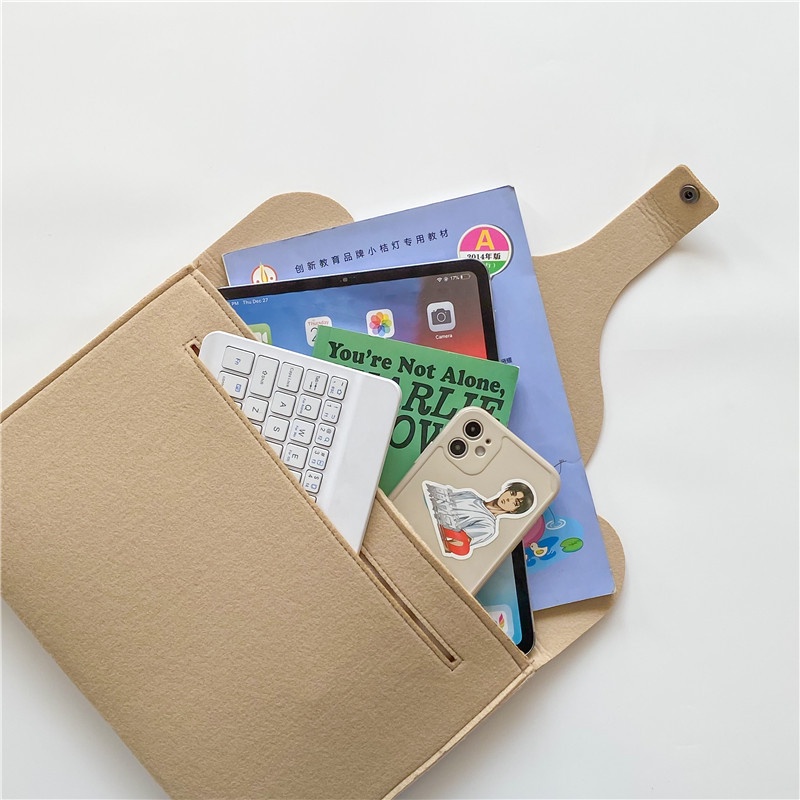Túi Đựng Laptop/Máy Tính Bảng Bằng Len Nỉ Hình Voi Sáng Tạo Phong Cách Hàn Quốc Kích Thước 10 11 13 inch