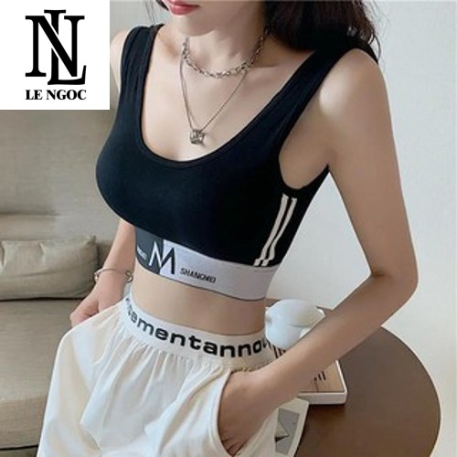 Áo bra, Bra thể thao phối sọc dáng croptop chất thun dệt thấm hút mồ hôi- LN38- Lê Ngọc Fashion | BigBuy360 - bigbuy360.vn