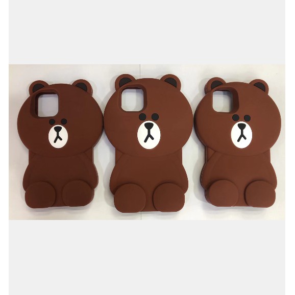 ◑Ốp Điện Thoại Mềm Hình Gấu Nâu Hàn Quốc Cho iPhone 13 12 Pro Max Mini 11 Pro Max X 7 8 6 Plus 5 5s SE