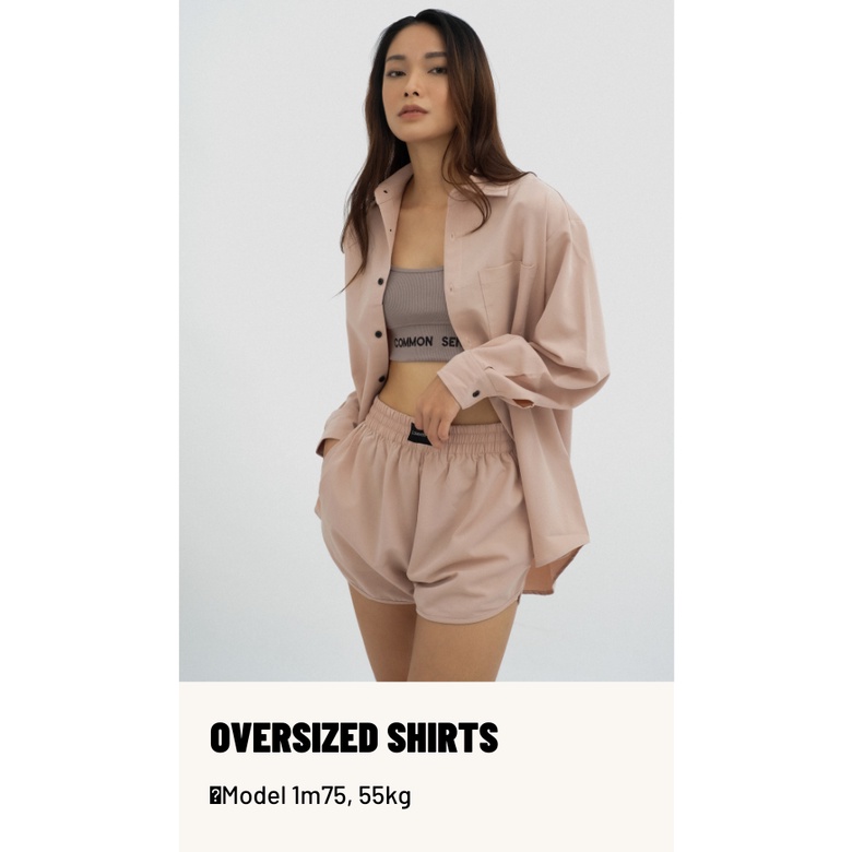 COMMON SENSE-bộ sơmi khaki hồng pastel