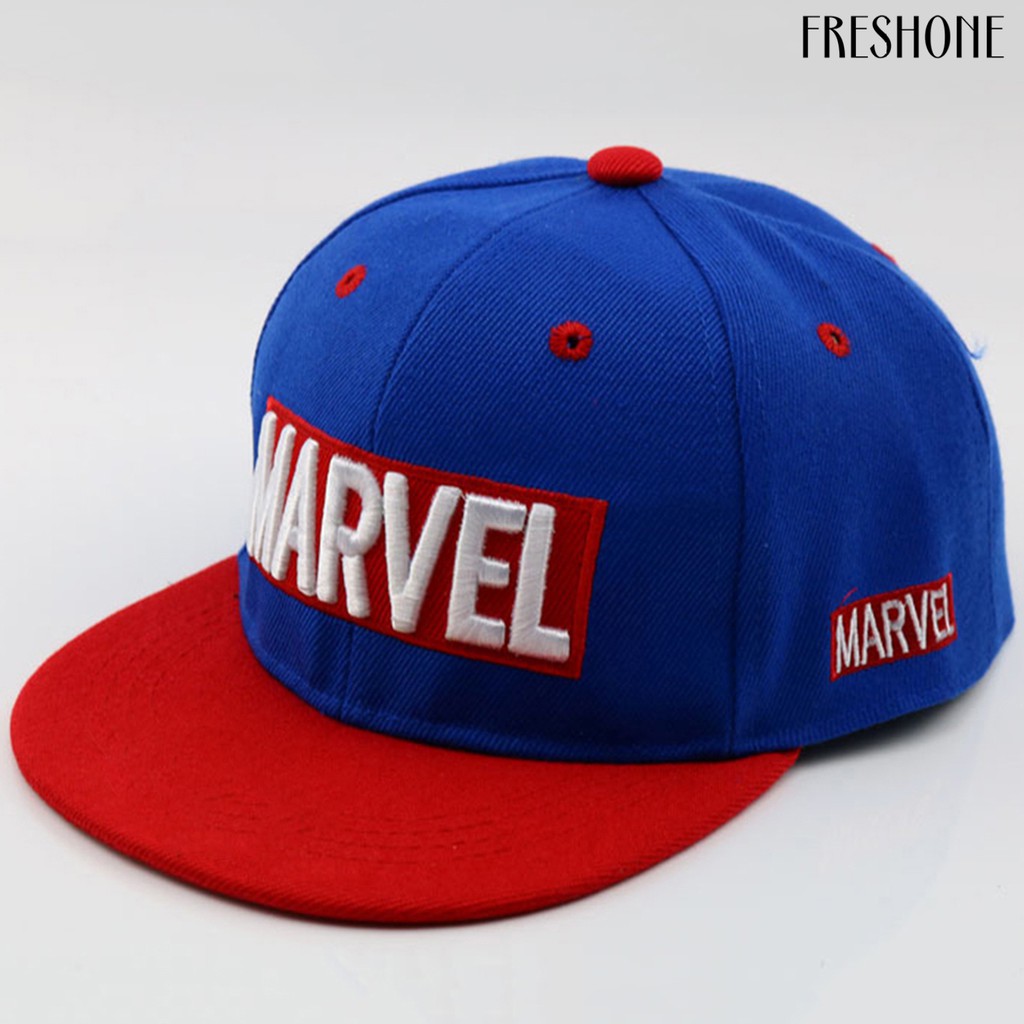 MARVEL Nón Snapback Hoạ Tiết Thêu Phong Cách Hip-Hop Cho Bé