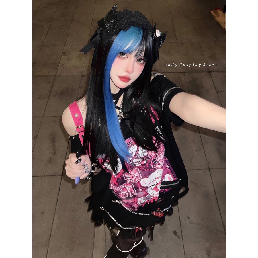 [CÓ SẴN] Wig teen/ tóc giả đen xanh miku Mignon Alice Garden