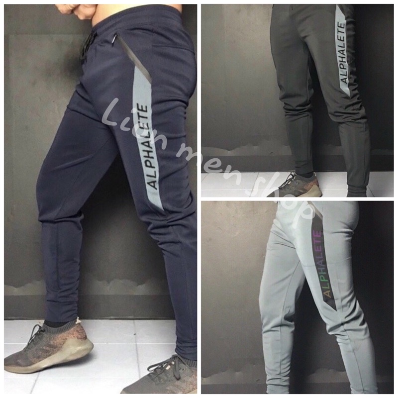 [ẢNH THẬT] [TRƠN- Ko logo] Quần Jogger Thể Thao Nam Vải Poly 2 Da Cao Cấp form 1