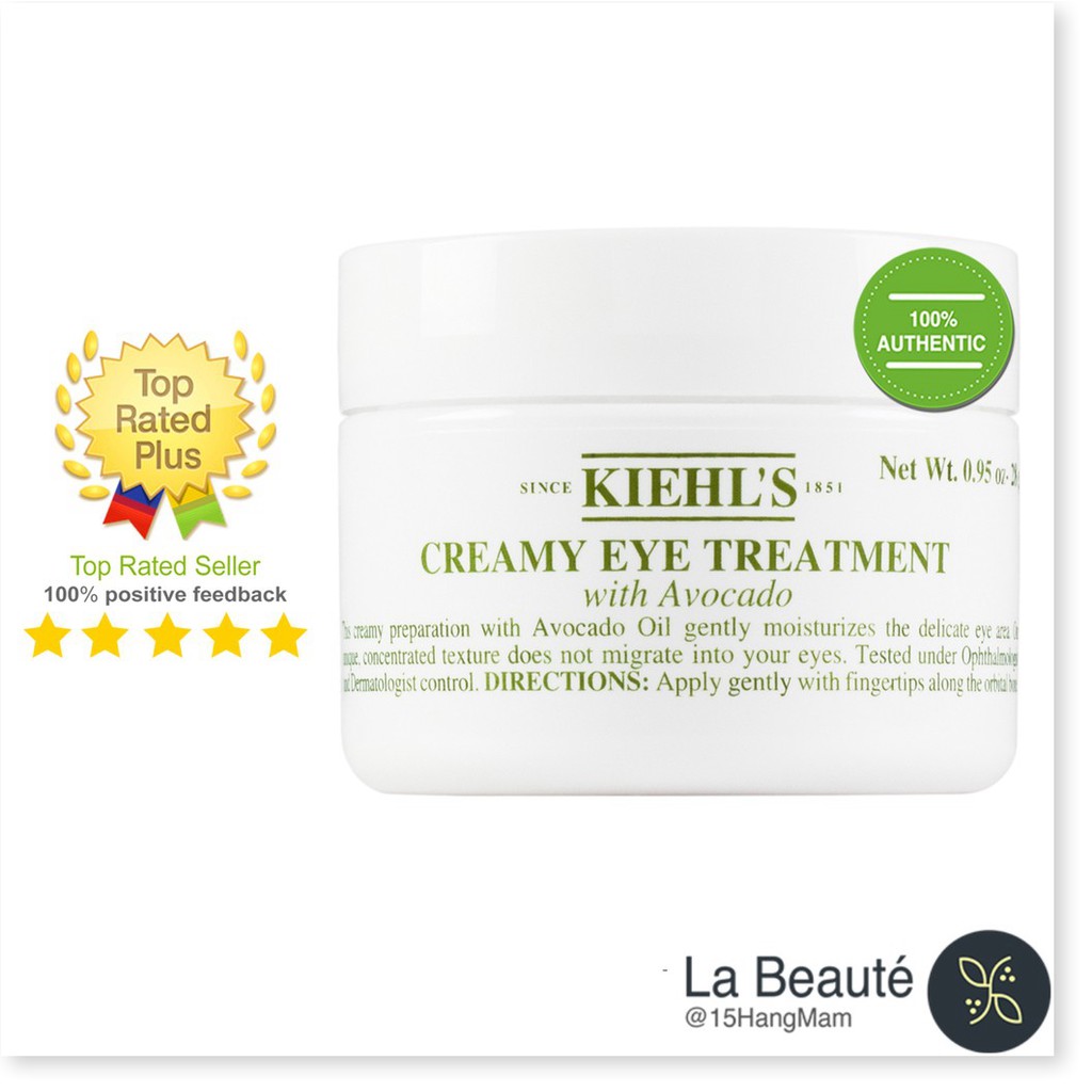 [Mã giảm giá mỹ phẩm chính hãng] Kiehl's Creamy Eye Treatment With Avocado - Kem Mắt, Dưỡng Ẩm Sâu [02 Loại Dung Tích: 1