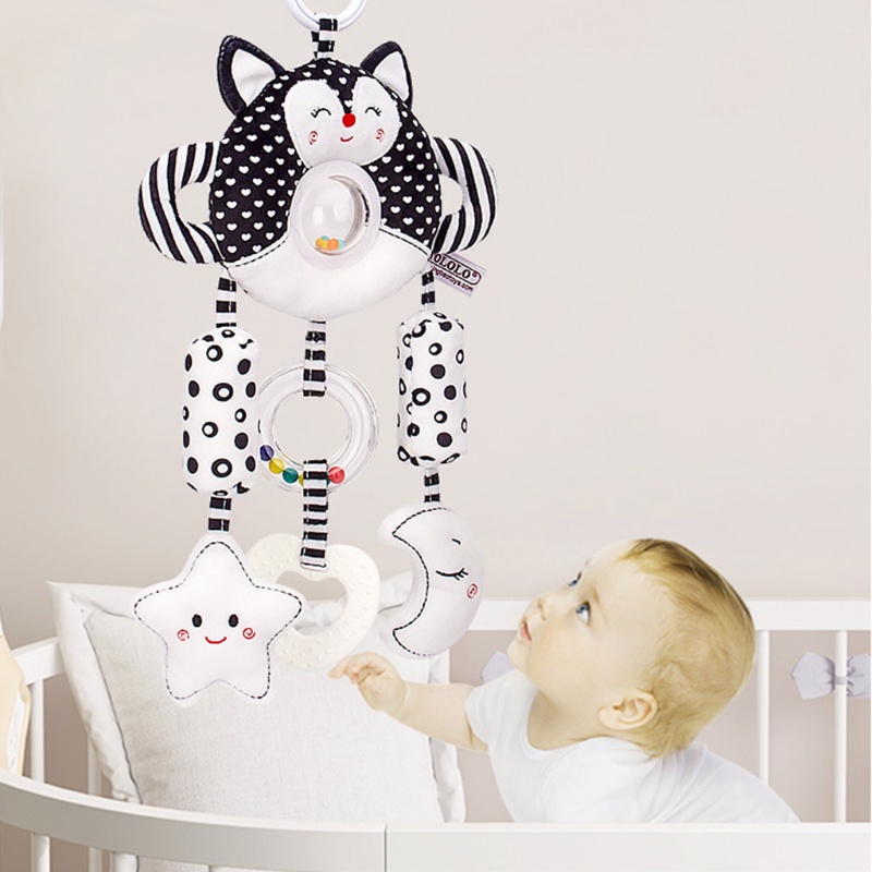 Đồ Chơi Treo Xe Đẩy Em Bé Họa Tiết Hoạt Hình Động Vật Dễ Thương