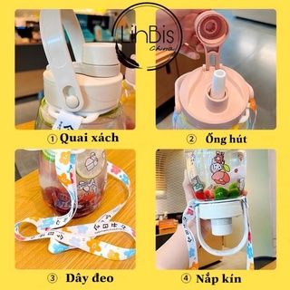 bình nước trẻ em 1lit kèm sticker