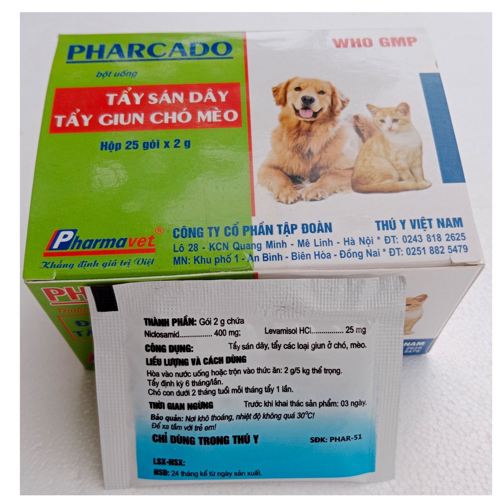 Pharcado gói 2g Chuyên dùng cho chó mèo