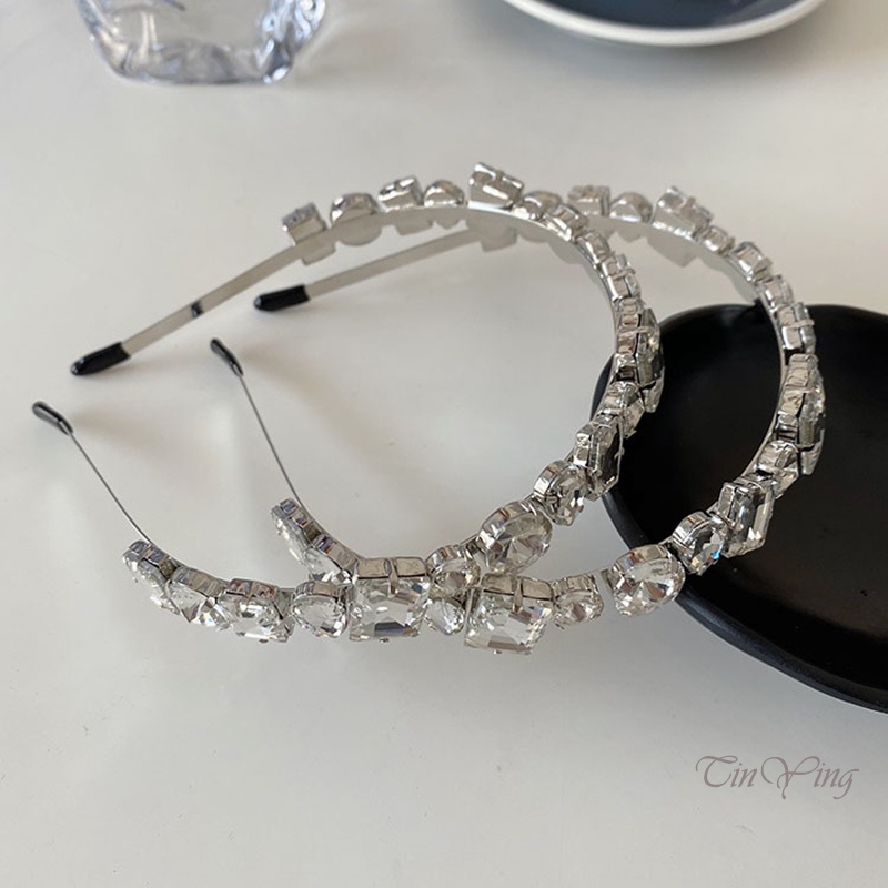 GETNOIVAS Băng Đô Cài Tóc Trang Trí Đính Đá Lấp Lánh Cỡ 15cm Bằng Hợp Kim