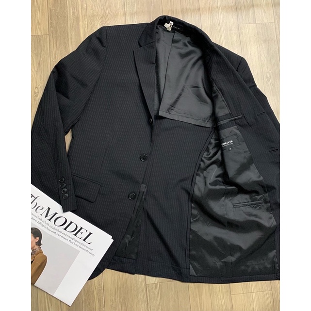 Áo blazer 2hand phom menswear màu xanh đậm