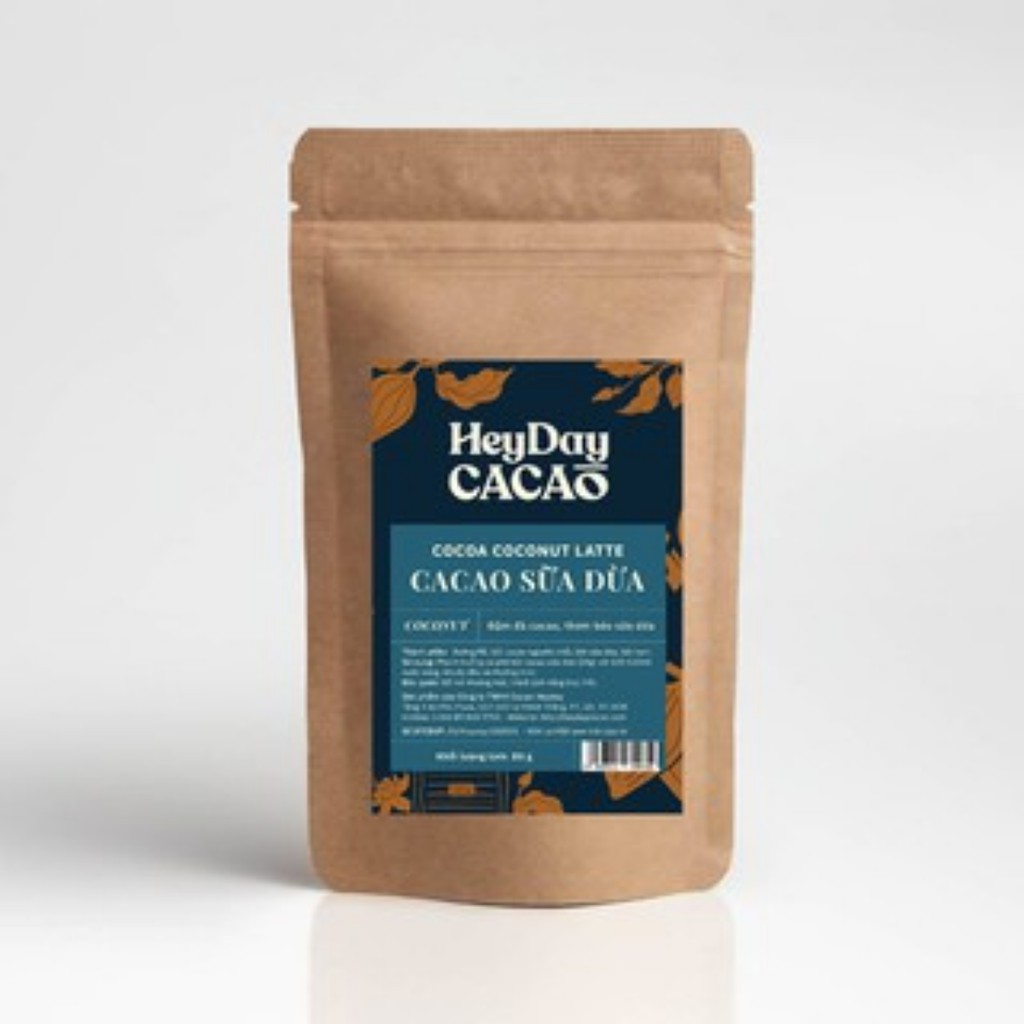 Bột CaCao Sữa Dừa HeyDay CaCao Túi Giấy 80g