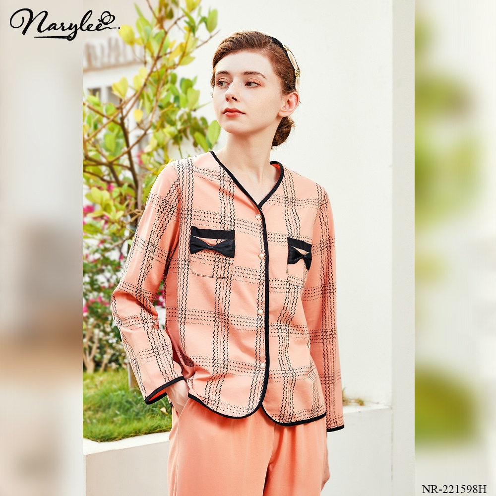 [CHÍNH HÃNG] Đồ bộ pijama mặc nhà nữ dài tay NARYLEE chất liệu cotton kháng khuẩn chống tia UV mã NR1598