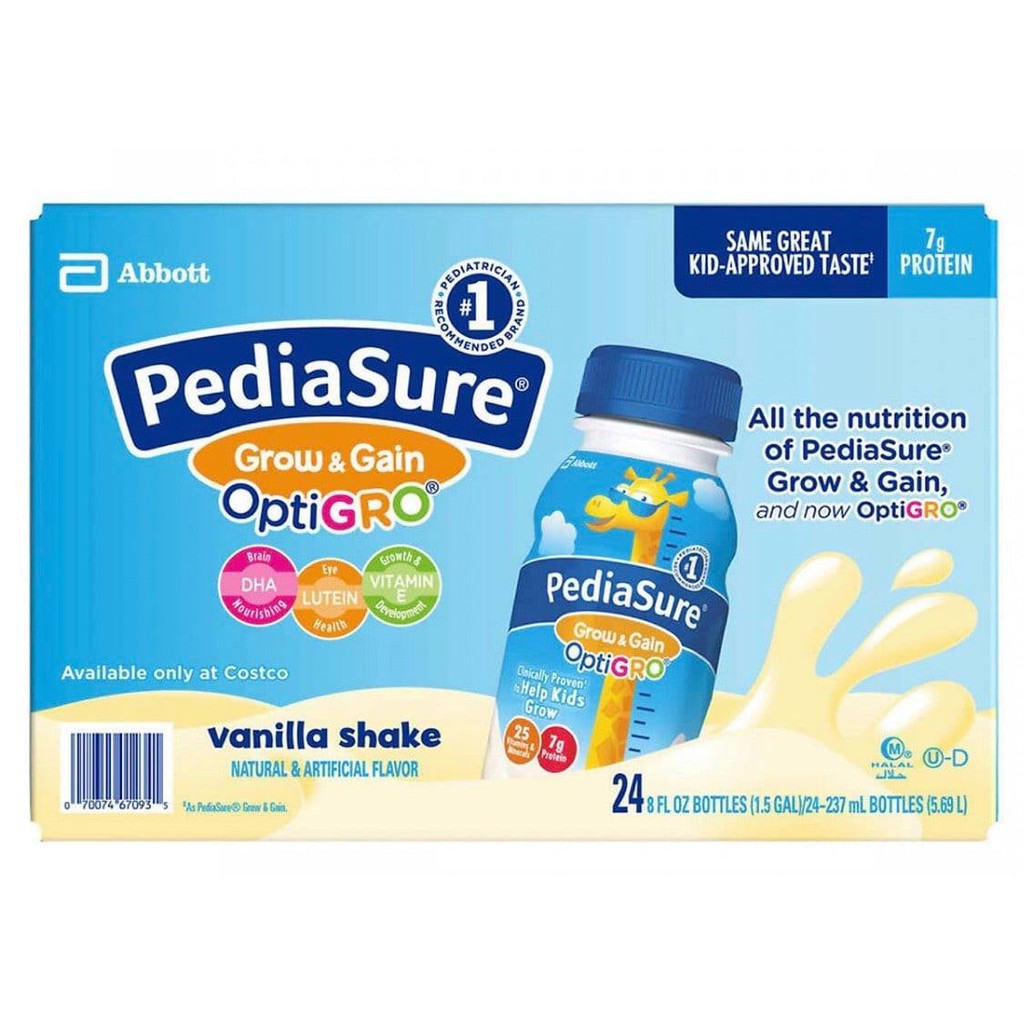 Thùng 24 chai Sữa Pediasure nước Grow and Gain vani  237ml Mỹ date 6/2022