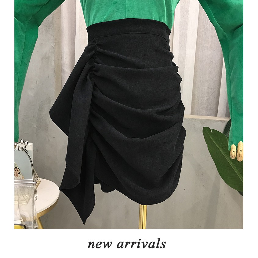 (SẴN) Chân váy body nhún che bụng màu đen | BigBuy360 - bigbuy360.vn