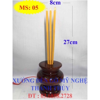Lư nhang bàn thờ điện - Mẫu lớn - gỗ tràm MS 05