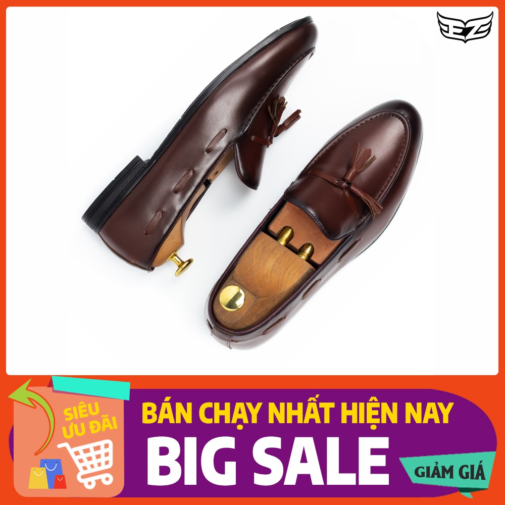 Giày Tassel Loafer Patina - Giày Lười Công Sở Nam Cao Cấp - Da Bò Nhập Khẩu - Đế Cao Su Đúc - Bảo Hành 12th Chính Hãng