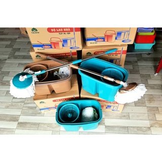 Bộ thùng lau nhà xoay 360 Talopa (Nhựa tốt rẻ chất lượng )