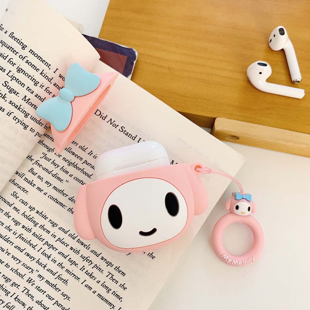 Vỏ bọc silicone bảo vệ hộp đựng tai nghe Airpod in họa tiết hoạt hình Kuromi My Melody dễ thương