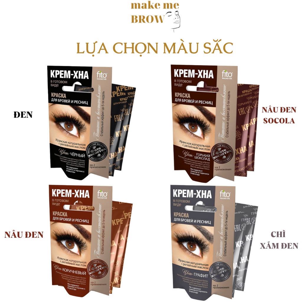 Thuốc nhuộm mi , lông mày FITO thảo dược Nga 4ml (dạng gói 8 lần dùng) - makemeBrow