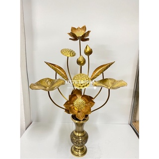 Combo 1lọ cao 25cm +1 bó hoa sen giả cổ 10 cành cao 70cm
