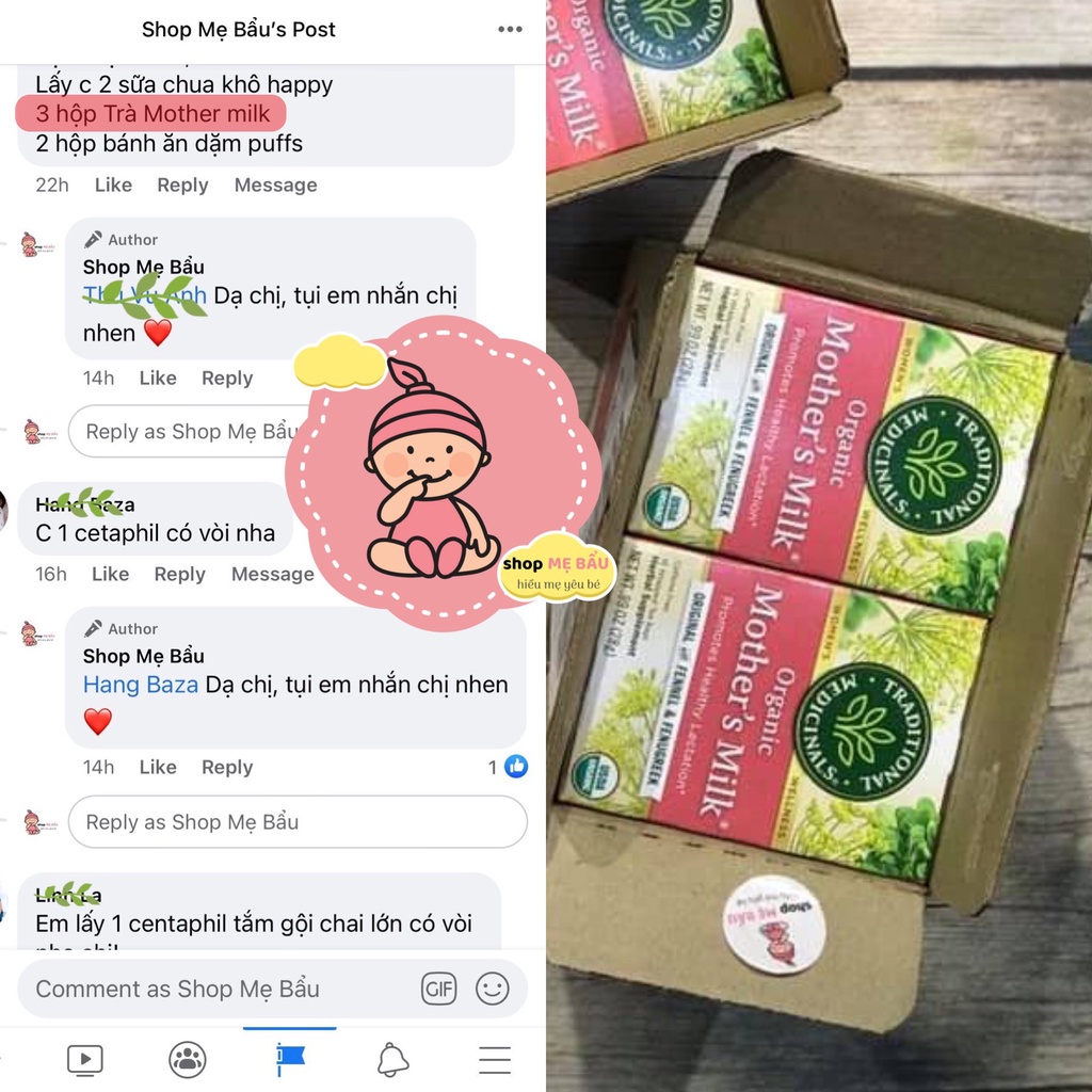 Trà lợi sữa Organic Mother’s Milk 28g của Mỹ