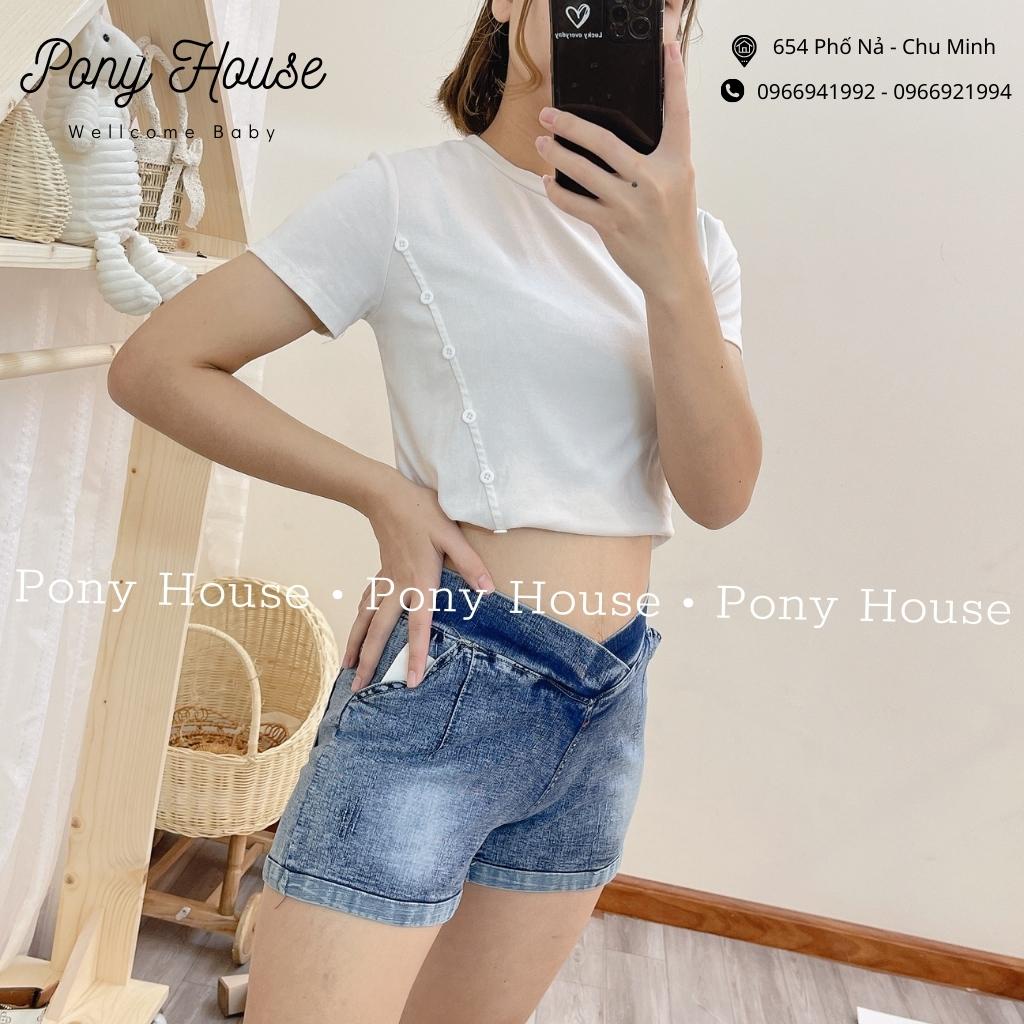 Quần Sooc Bầu Bò, Quần Đùi Jeans Bầu Cạp Chéo, Đáp Bụng Có Chun Chỉnh Mềm Đẹp Co Giãn 4 Chiều Có Hàng Loại 1
