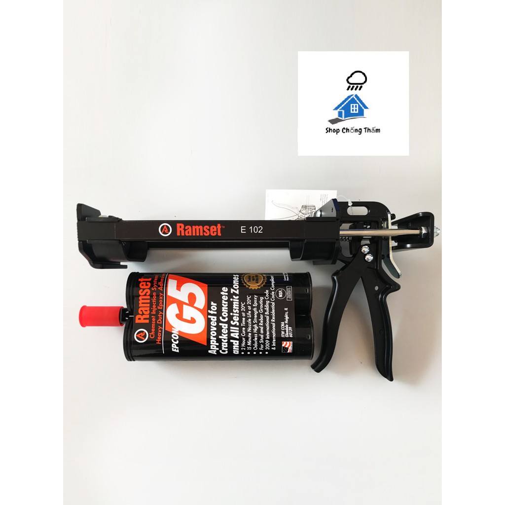 KEO CẤY THÉP RAMSET EPCON G5 (650ML) HÀNG NHẬP KHẨU MỸ + KÈM SÚNG BƠM KEO 2 THÀNH PHẦN