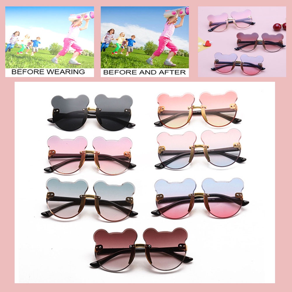 Kính mát hình tai gấu dễ thương thời trang cho bé