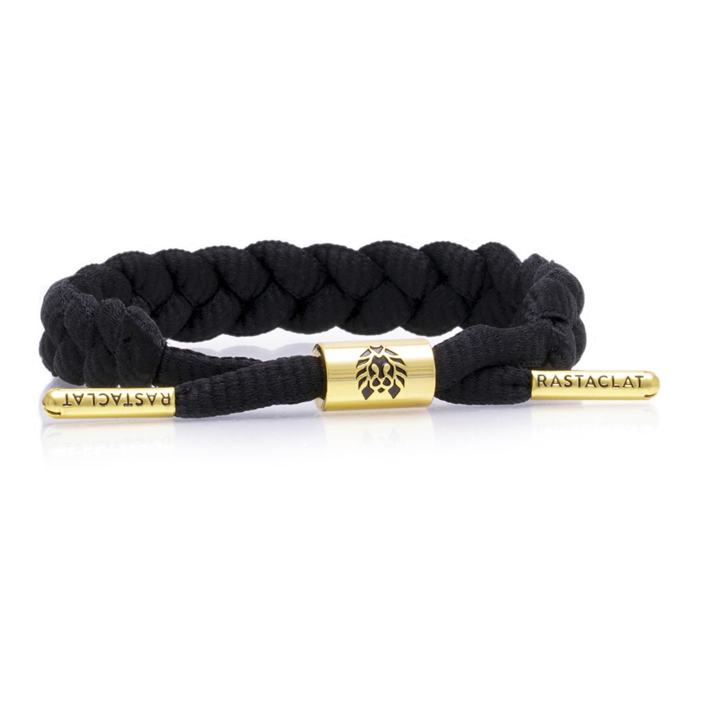 Vòng tay Rastaclat Onyx II dây đan chéo đen full RAS21100001