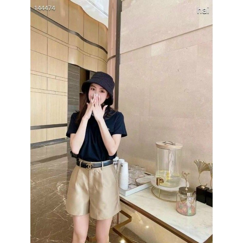 Quần sooc viền chỉ kèm đai hàng QCL1