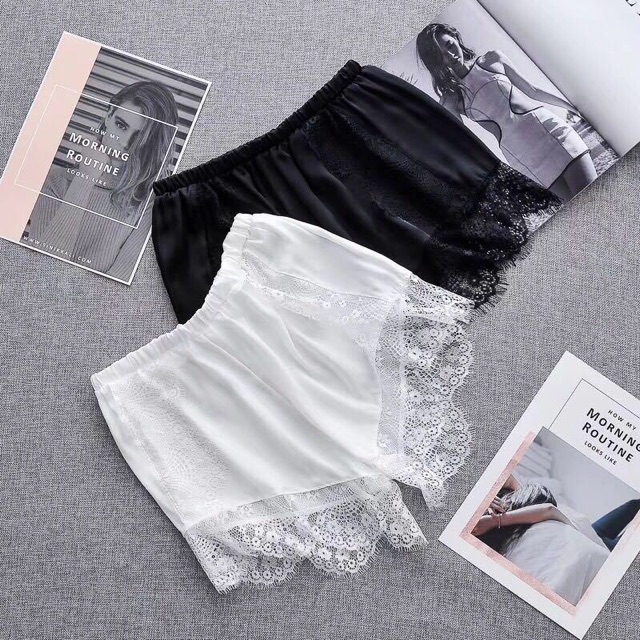 Quần đùi ren satin
