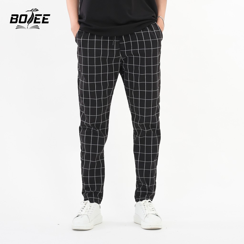 Quần Pant kẻ sọc V2 màu đen BOTEE unisex nam nữ ống suông