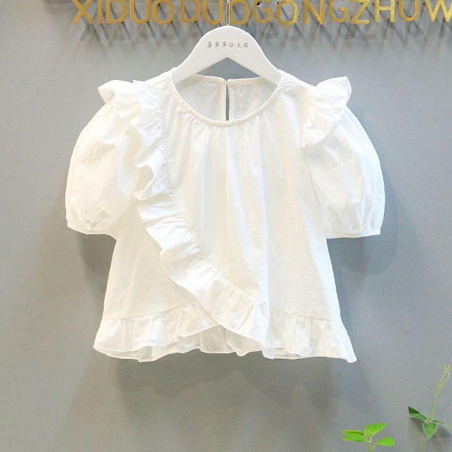 Áo Sơ Mi Tay Phồng Dễ Thương Phong Cách Hàn Quốc Phương Tây Dành Cho Bé Gái